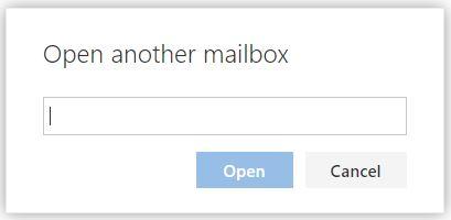 Screenshot of the "Open another mailbox" search window.