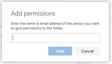 Screenshot of the search box for permissions.