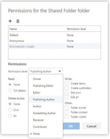 Screenshot showing the permissions to set, as described.