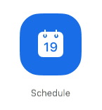 Screenshot of the Schedule button in the application.