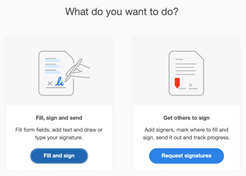 Screenshot of the Fill and Sign option.