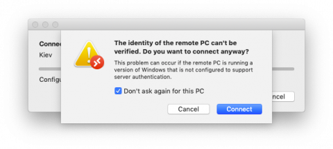 Screenshot of the error message.