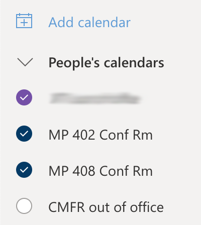 Screenshot showing highlighted calendars.